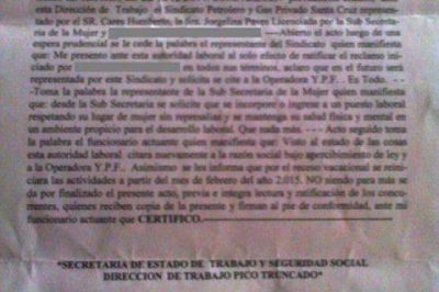 Denuncian por acoso sexual a dirigente petrolero en Las Heras 