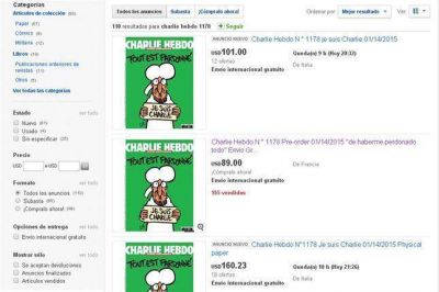 Furor por la nueva edici�n de Charlie Hebdo: agotada en los kioscos, la revenden por Internet a precios ins�litos