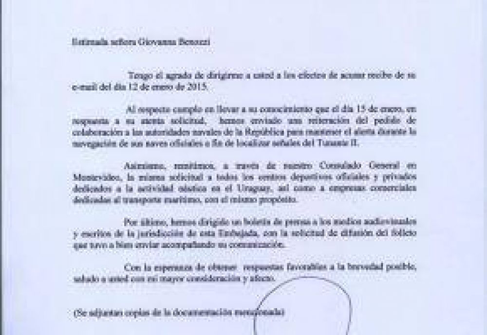Tunante II: Importante compromiso de Uruguay