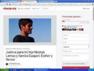 Solicitan firmas, pidiendo justicia para Nicol�s Lemos, Esther y H�ctor G�spari