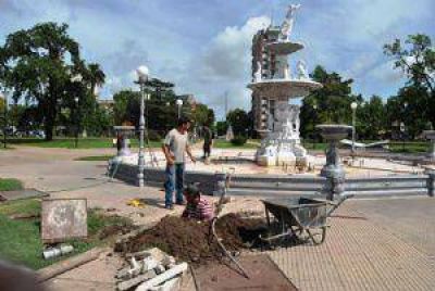Se realizaron trabajos en la ca�er�a de la fuente de Hebe