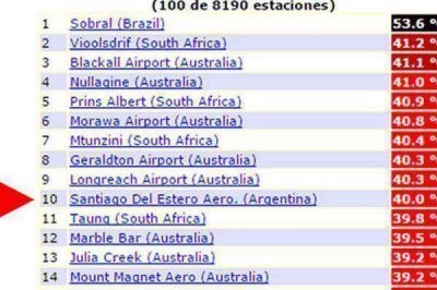 Santiago se ubic� ayer entre las diez ciudades m�s calientes del planeta