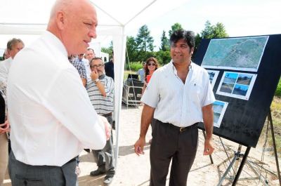 Antonio Bonfatti recorri� obras de protecci�n contra inundaciones en Esperanza y Colonia Cavour