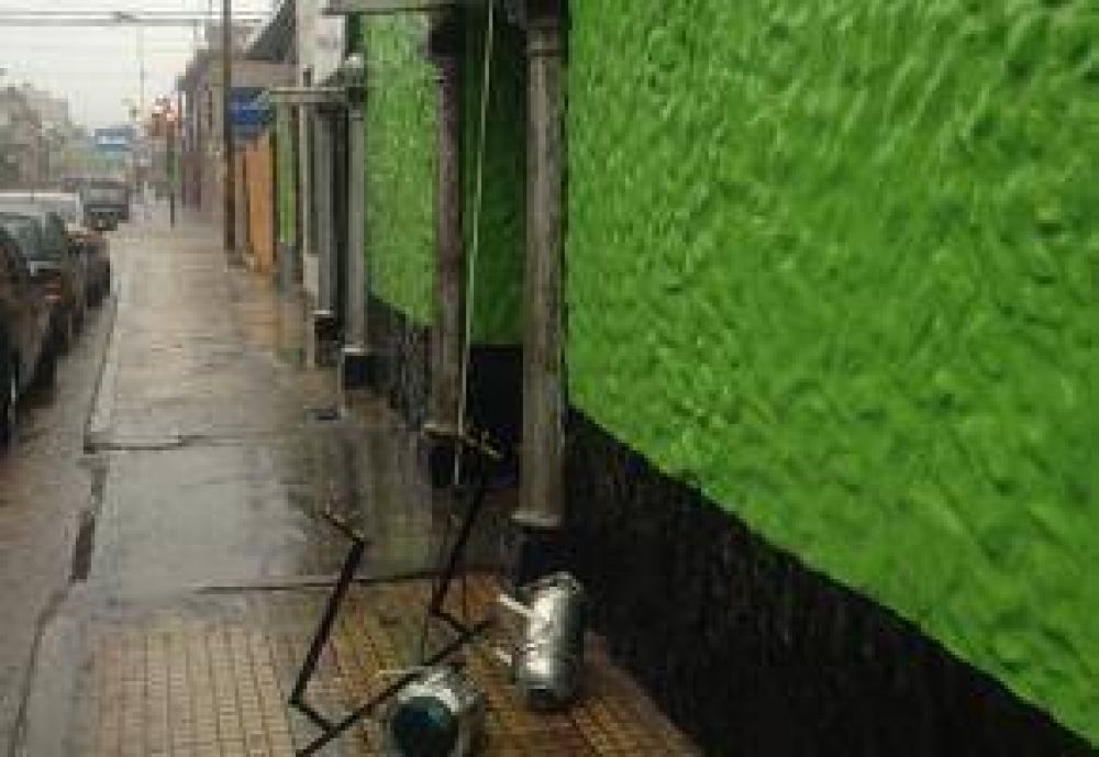 Por la tormenta, cayeron �rboles, postes y marquesinas