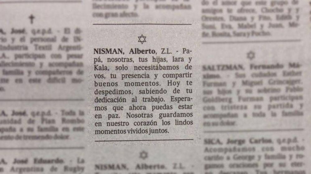 Emotiva despedida de las hijas de Nisman: 