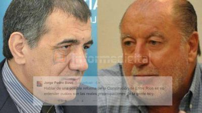 C�ceres habl� de reforma constitucional y Busti sali� al cruce
