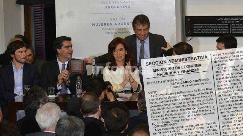 Urribarri firmar� con Cristina nueva pr�rroga de deuda