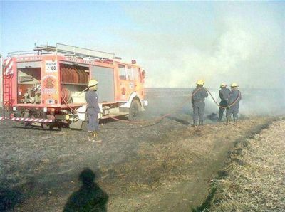 Incendio en un monte de un predio rural