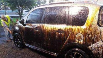 Millonarias indemnizaciones por los autos da�ados con brea