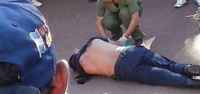 Una banda de al menos ocho ladrones asalt� el banco Macro de El Soberbio, sali� a los tiros y asesin� a un polic�a