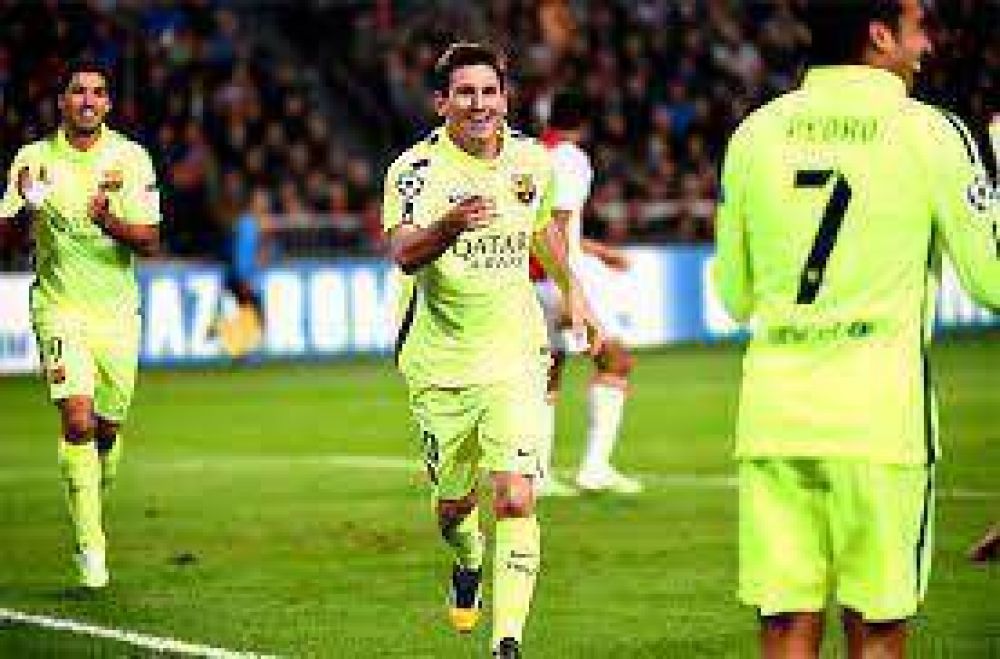 Messi brill�, Barcelona gole� y acecha a Real Madrid