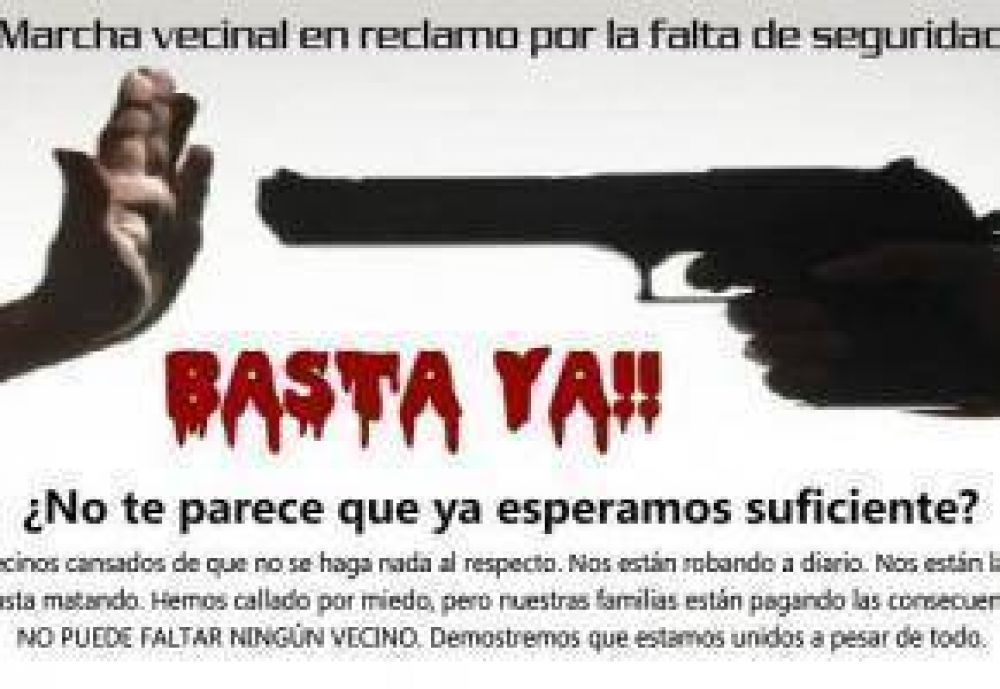 Inseguridad: Autoconvocados invitan a nueva marcha el viernes