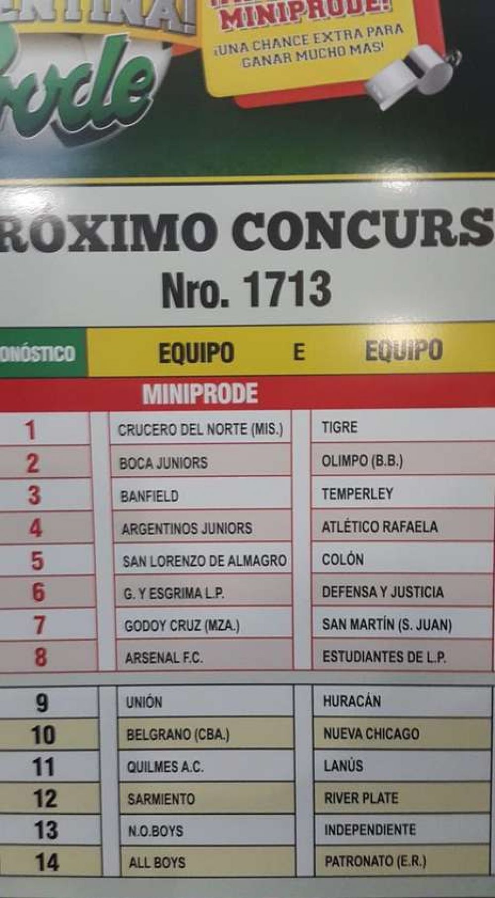 Presentaron el nuevo Prode: tendr un pozo asegurado de un milln de pesos