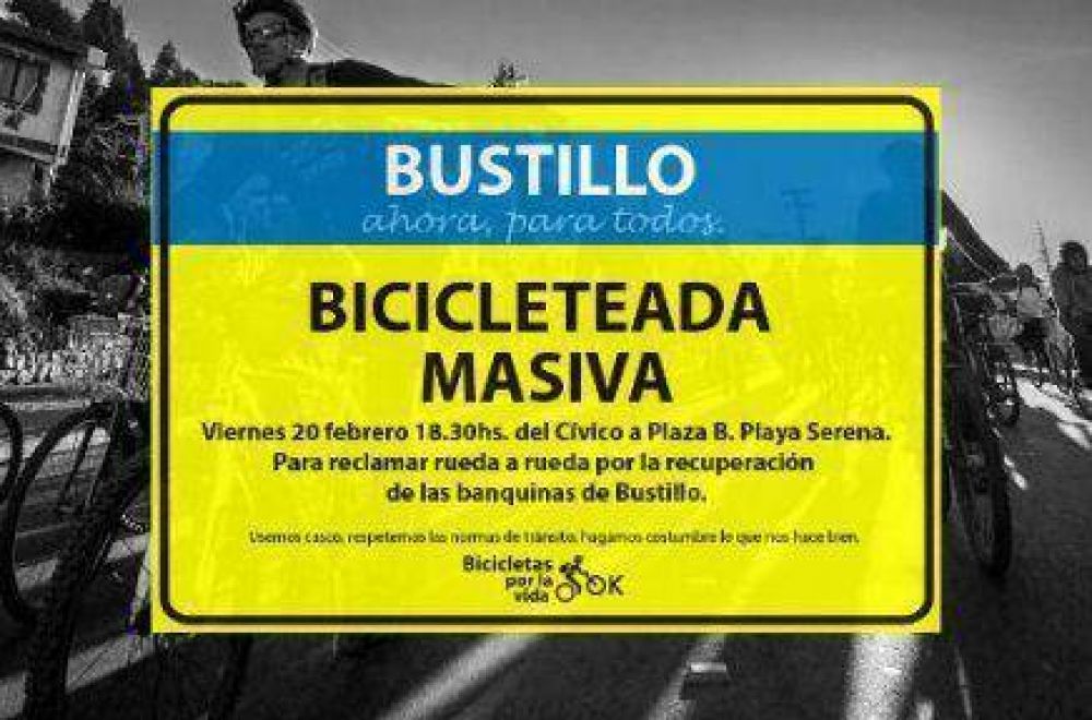 Bicicleteada para reclamar banquinas en Bustillo