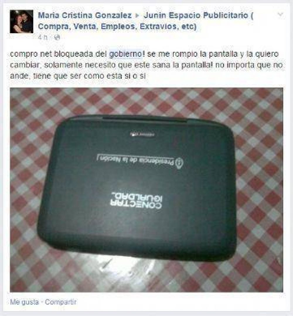 La Anses Jun�n sali� a investigar si se venden netbooks cedidas por el Estado