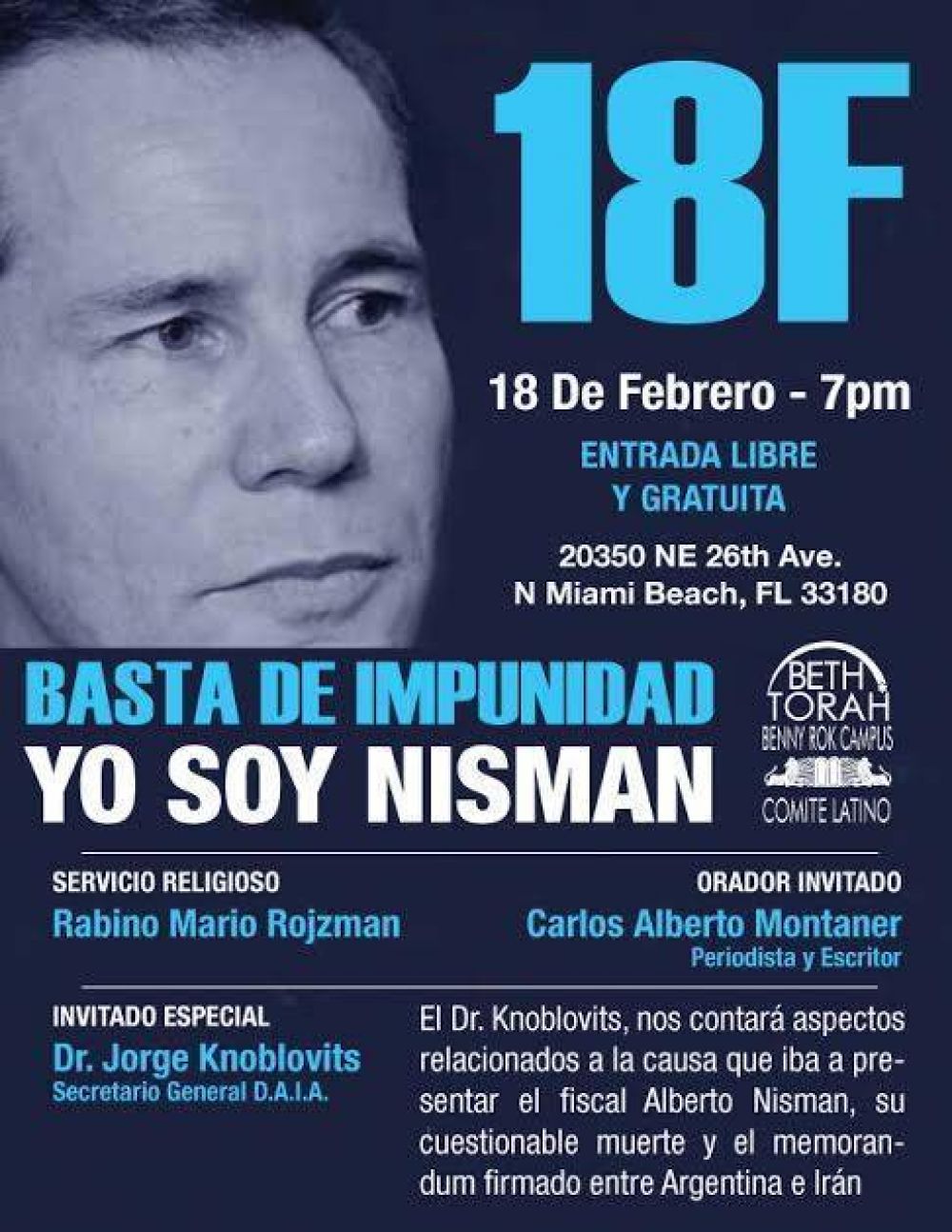 Nisman 18F. La comunidad juda de Miami adhiri a la marcha del silencio