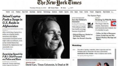 EEUU: muri� David Carr, famoso columnista del New York Times