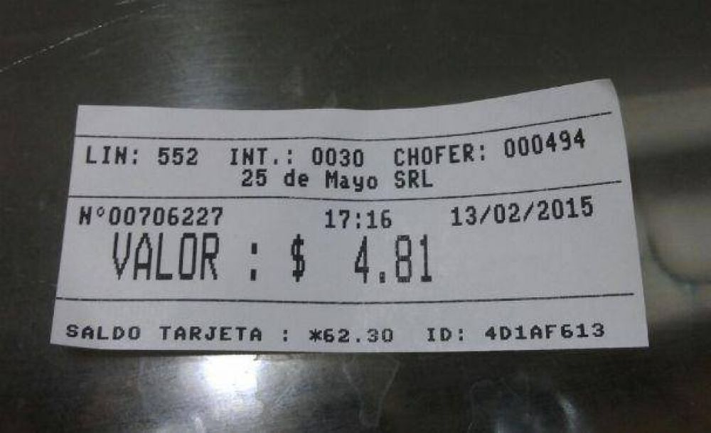 Aumento del boleto: siguen las quejas por el centavo que se cobra de m�s