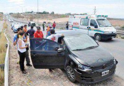Evit� pisar a un perro y provoc� un choque en cadena 