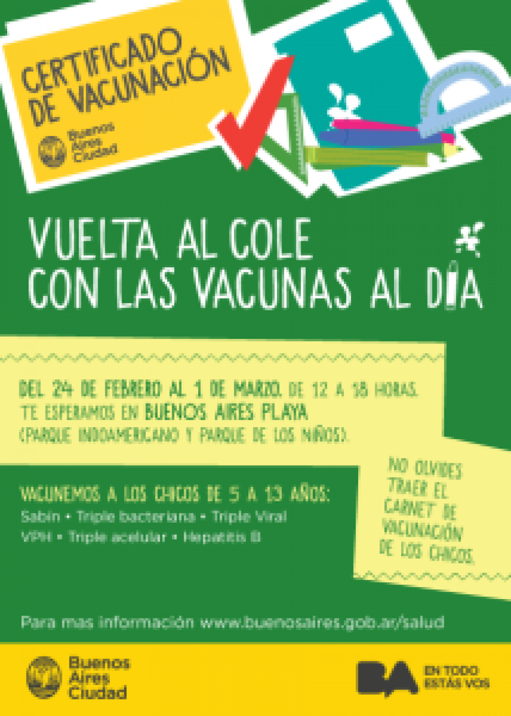 Campa�a de Ciudad: vuelta a clases con las vacunas al d�a