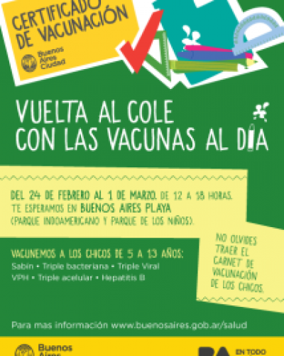 Campa�a de Ciudad: vuelta a clases con las vacunas al d�a