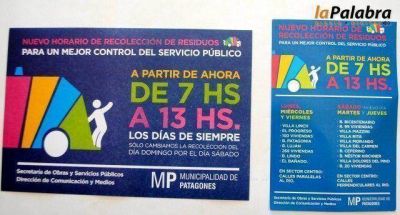 Reparten folleter�a con el nuevo horario de recolecci�n de residuos domiciliarios en Carmen de Patagones