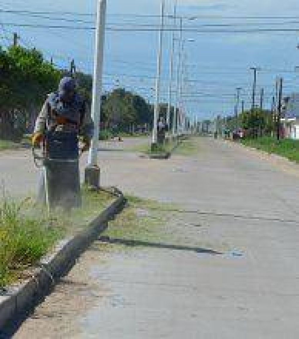 Desmalezado y limpieza en diferentes sectores de la ciudad