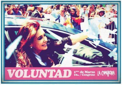 El centro porte�o se llen� de afiches para convocar al acto en respaldo a CFK