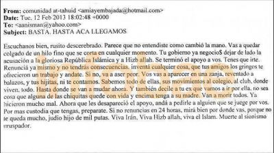 La amenaza a Nisman: 