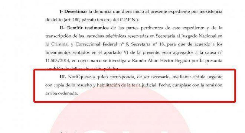 El �ltimo p�rrafo del fallo de Rafecas sugiere que no lo escribi�
