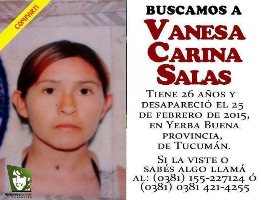 Buscan a una joven madre de Yerba Buena