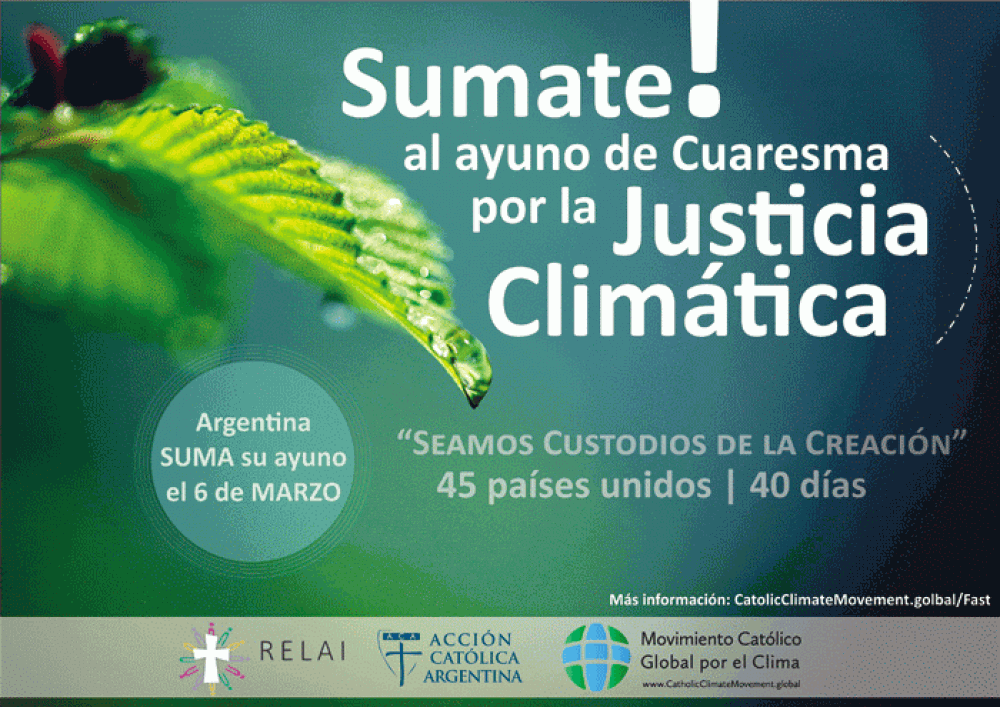 La Argentina se suma al Ayuno Cuaresmal por la Justicia Climática