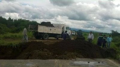 Trabajos luego de las inundaciones en Los Altos y Ba�ado de Ovanta