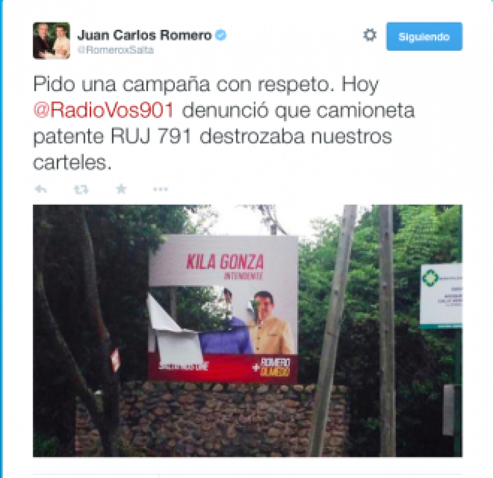 Juan Carlos Romero denuncia una campa�a sucia