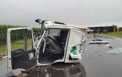 Un gendarme muerto y 19 heridos al chocar micro con cami�n