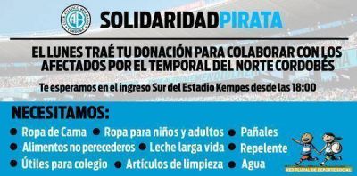 Belgrano recibir� ante Aldosivi m�s donaciones para Sierras Chicas
