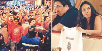Aplausos, insultos y disturbios: cr�nica de una agitada madrugada radical