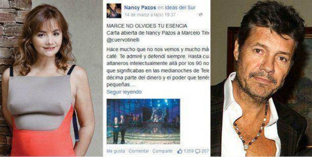 La carta abierta de Nancy Pazos a Marcelo Tinelli: 