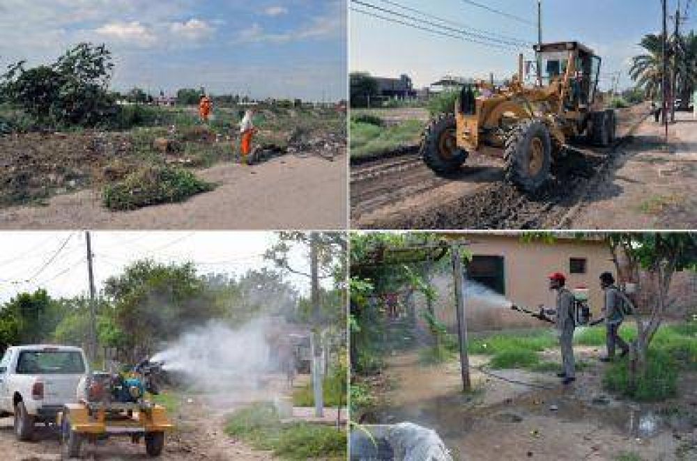 Realizan operativo de mantenimiento y limpieza en barrios afectados por las inundaciones