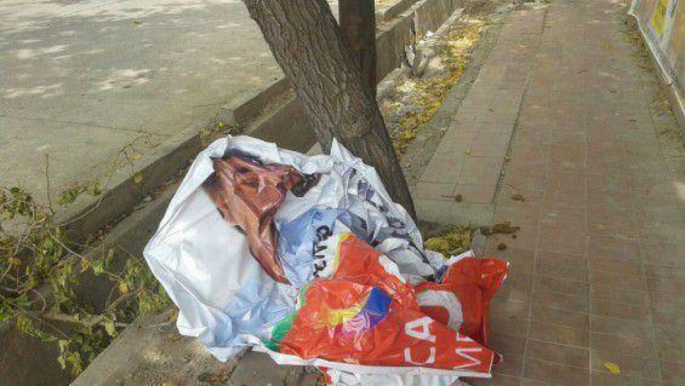 Guaymall�n: denuncian la destrucci�n de carteler�a p�blica de un candidato