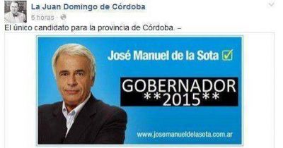 V�a Facebook, proponen a De la Sota como candidato a gobernador