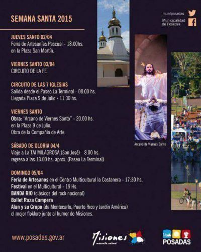 Organizan variadas actividades para celebrar Semana Santa en Posadas