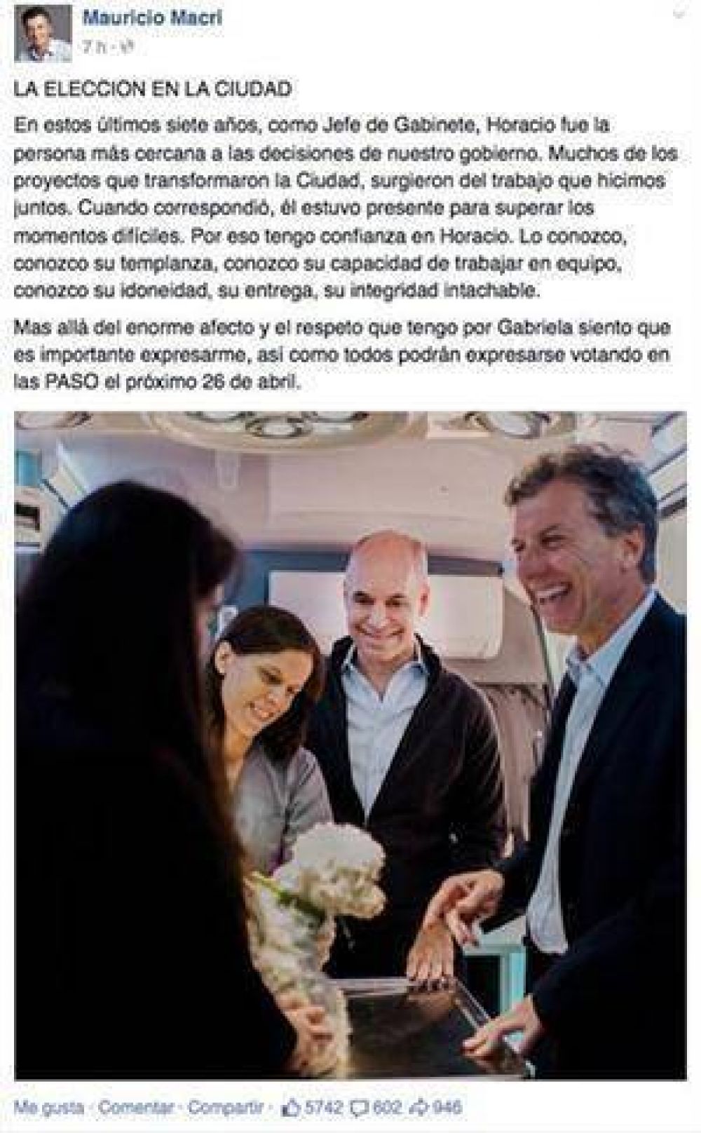Macri dej� en claro su apoyo a Larreta y Michetti expres� su 