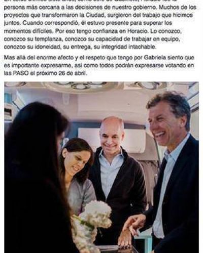 Macri dej� en claro su apoyo a Larreta y Michetti expres� su 