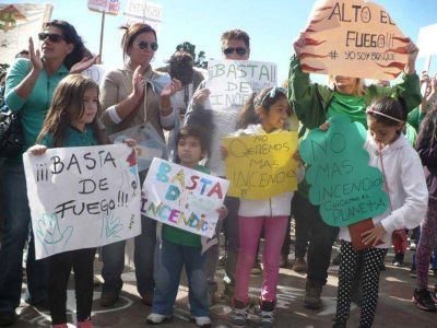 Gran cantidad de gente mostr� su indignaci�n por los incendios