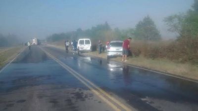 Doce veh�culos chocaron en cadena en la 192 en medio de un denso humo