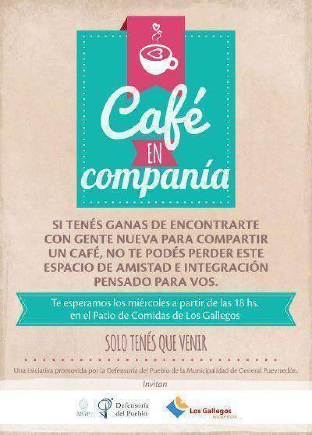 Arranca �Caf� en compa��a�, impulsado por la Defensor�a del Pueblo 