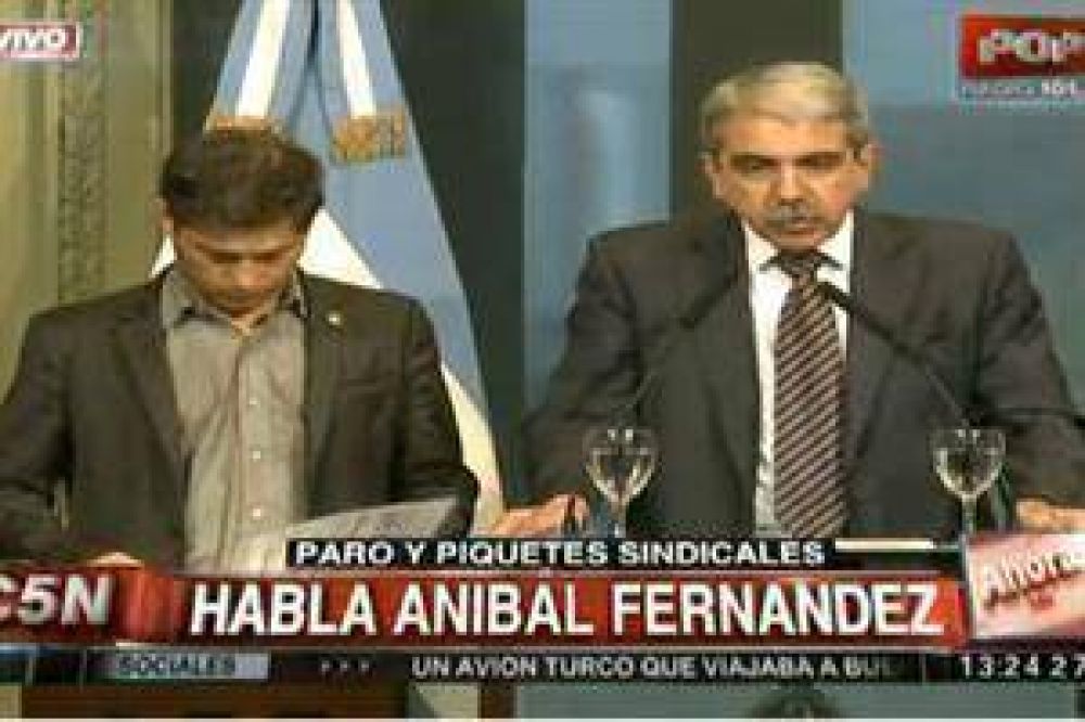 An�bal Fern�ndez y Axel Kicillof presionaron a los empresarios del transporte por el paro de ma�ana