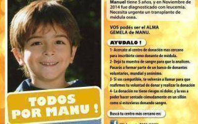 Campa�a para encontrar donante de m�dula para Manu
