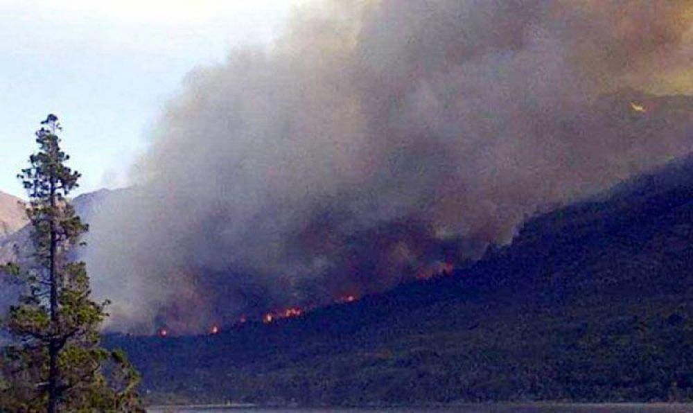 Extinguen incendio en Lago Puelo y ahora el trabajo se centra sobre los peque�os focos en Los Alerces